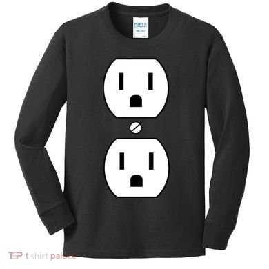 Electrial Outlet Plug Costume Kids Long Sleeve Shirt