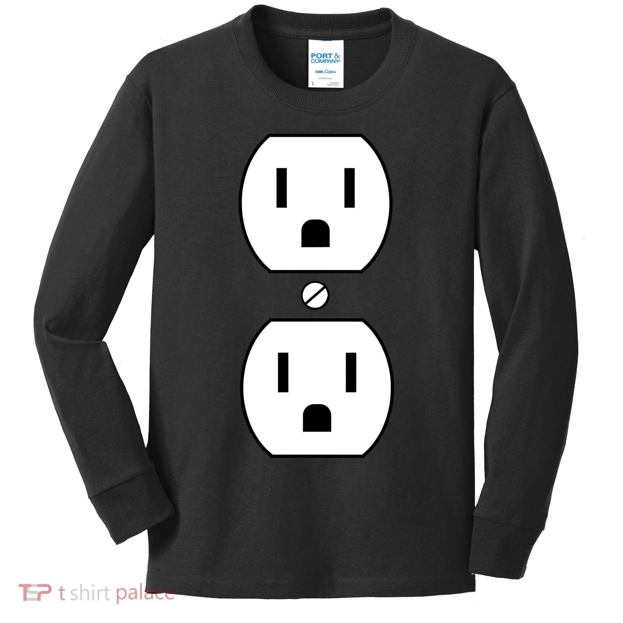 Electrial Outlet Plug Costume Kids Long Sleeve Shirt
