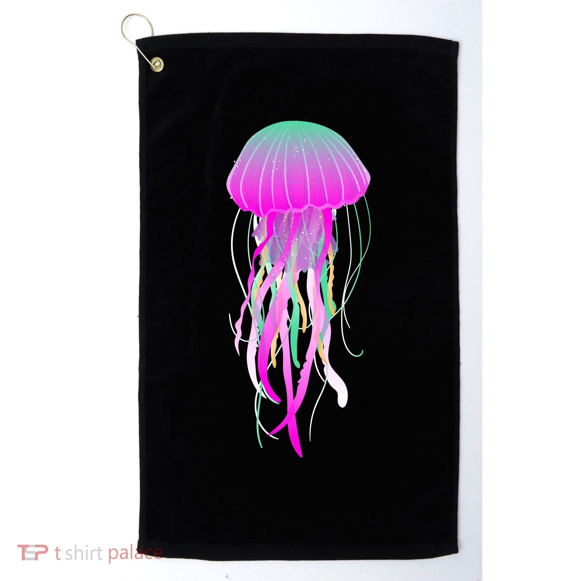 Electric Jellyfish Golf Towel