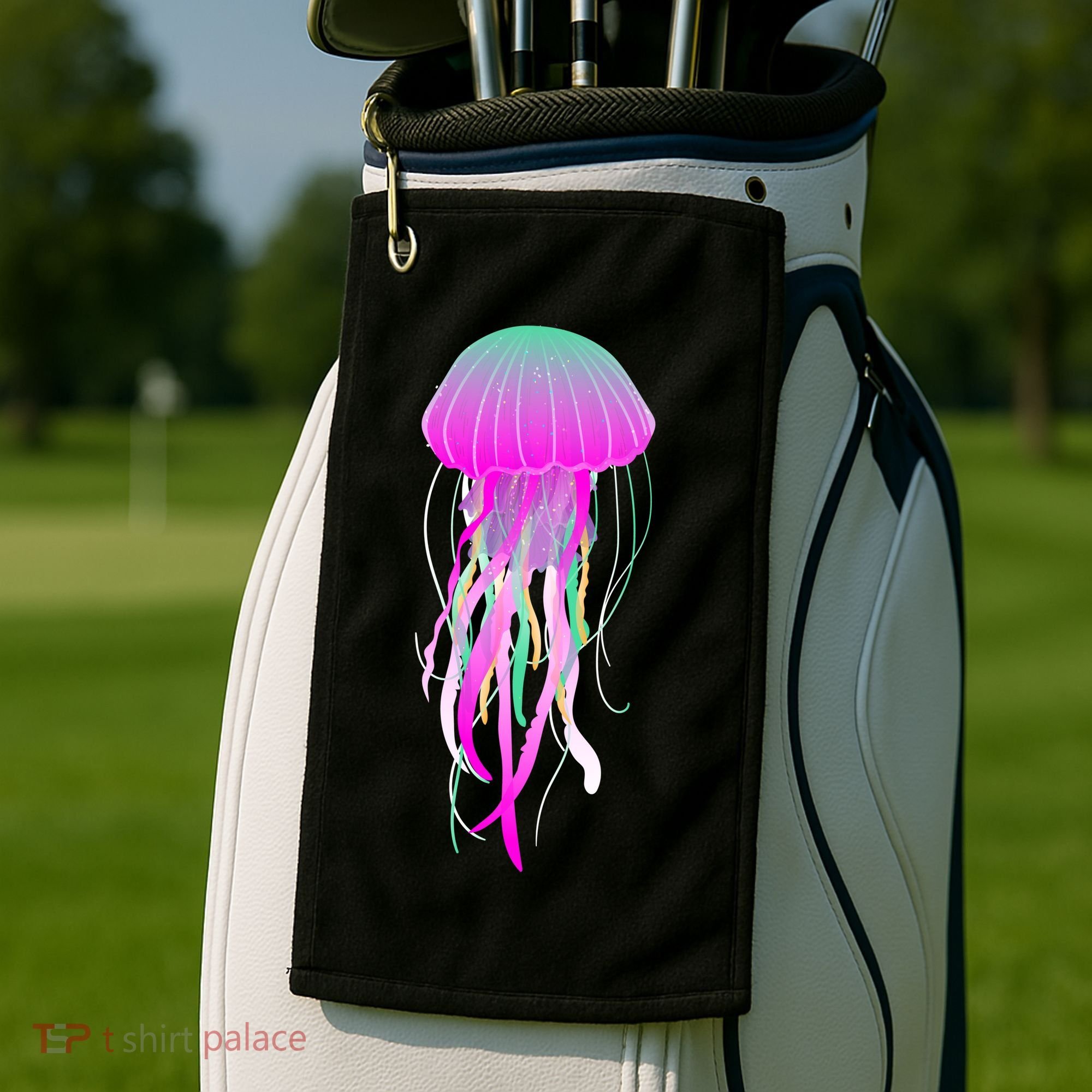 Electric Jellyfish Golf Towel
