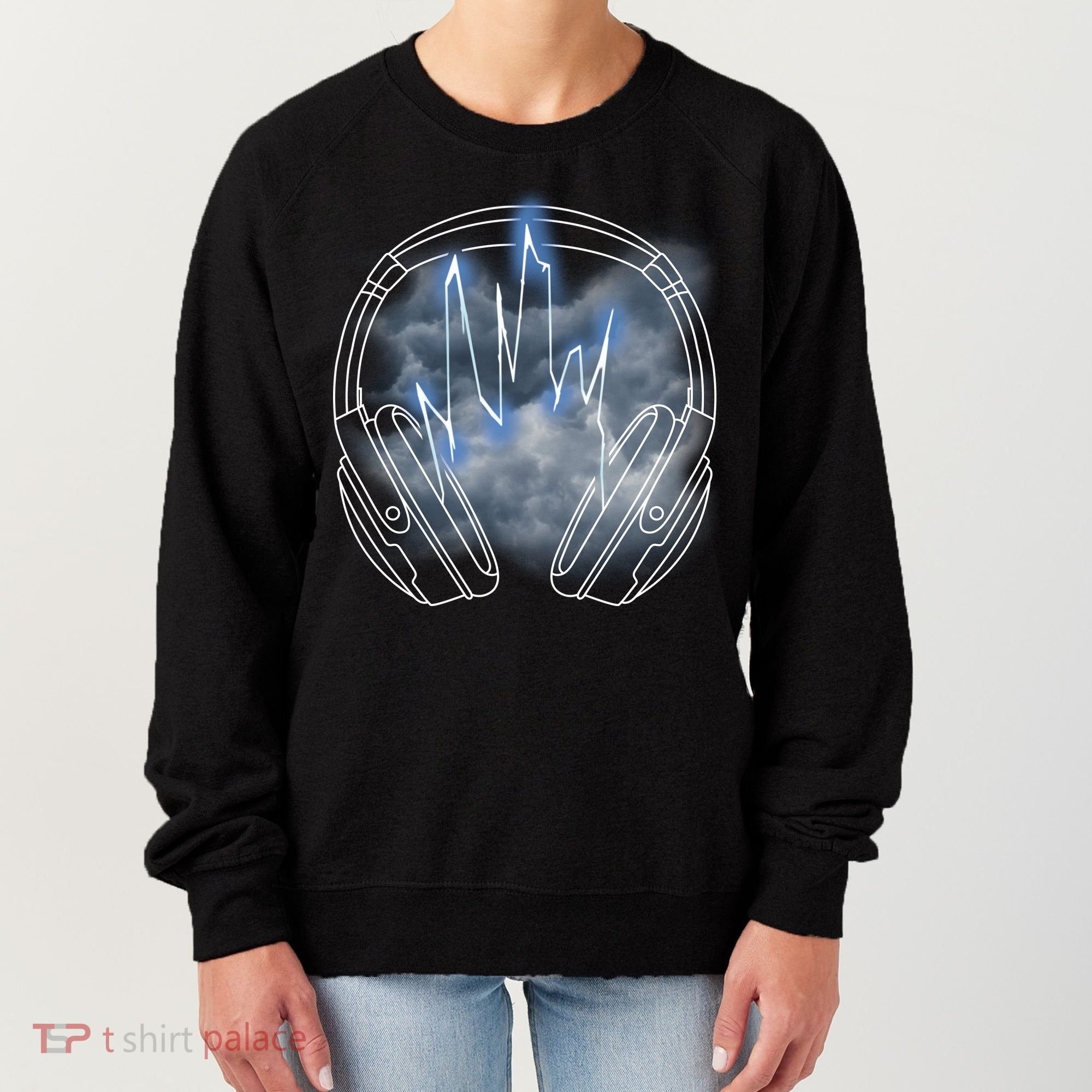 Electric Lighting Music Headphones Women's Sweatshirt