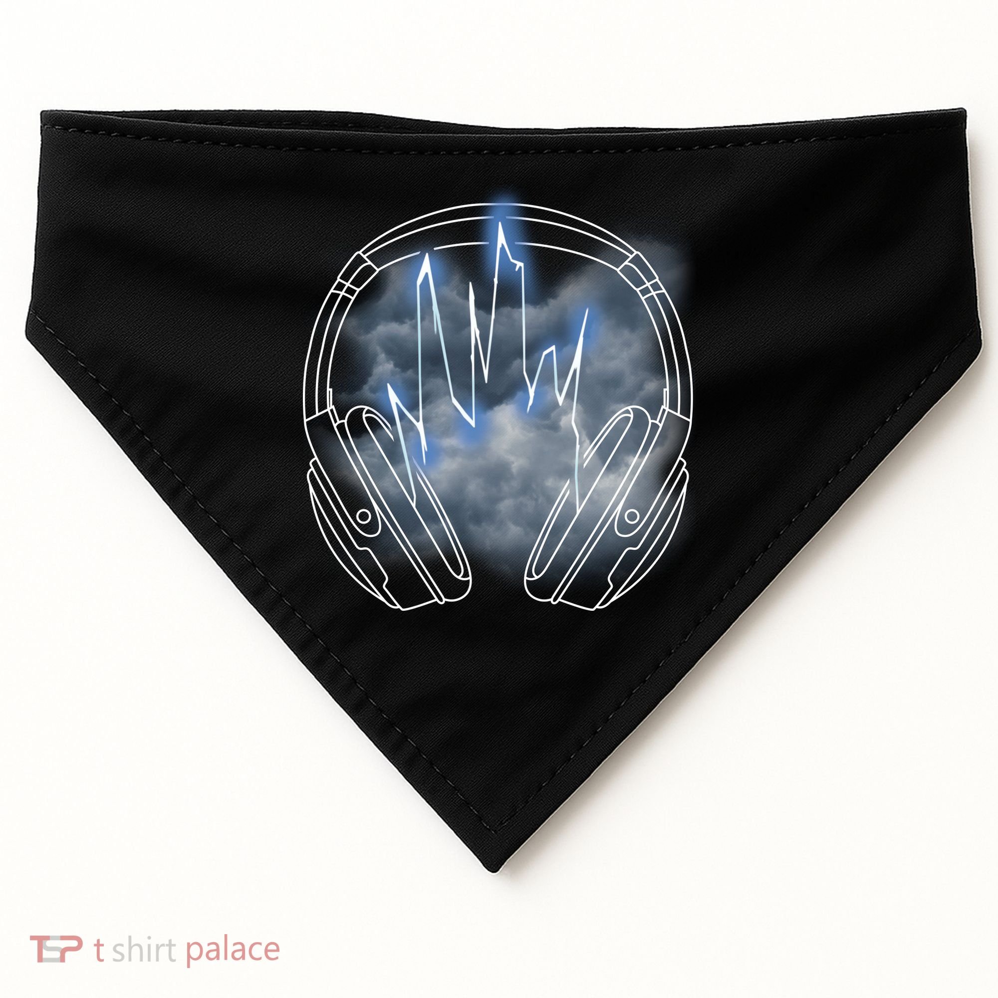 Electric Lighting Music Headphones USA-Made Doggie Bandana
