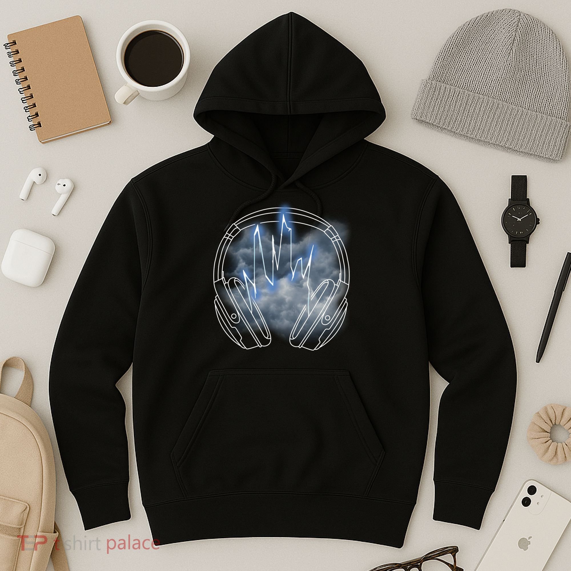 Electric Lighting Music Headphones Hoodie