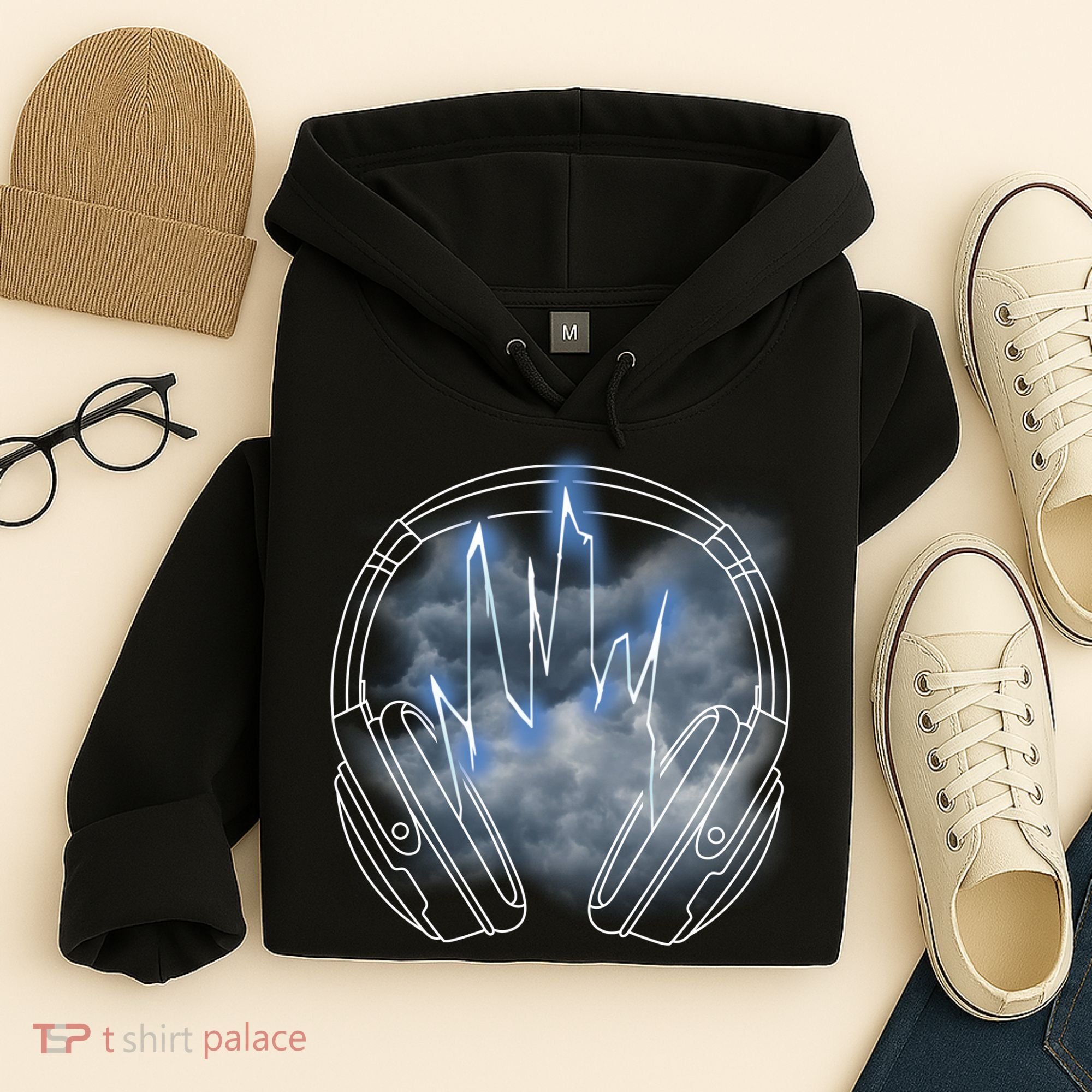 Electric Lighting Music Headphones Hoodie