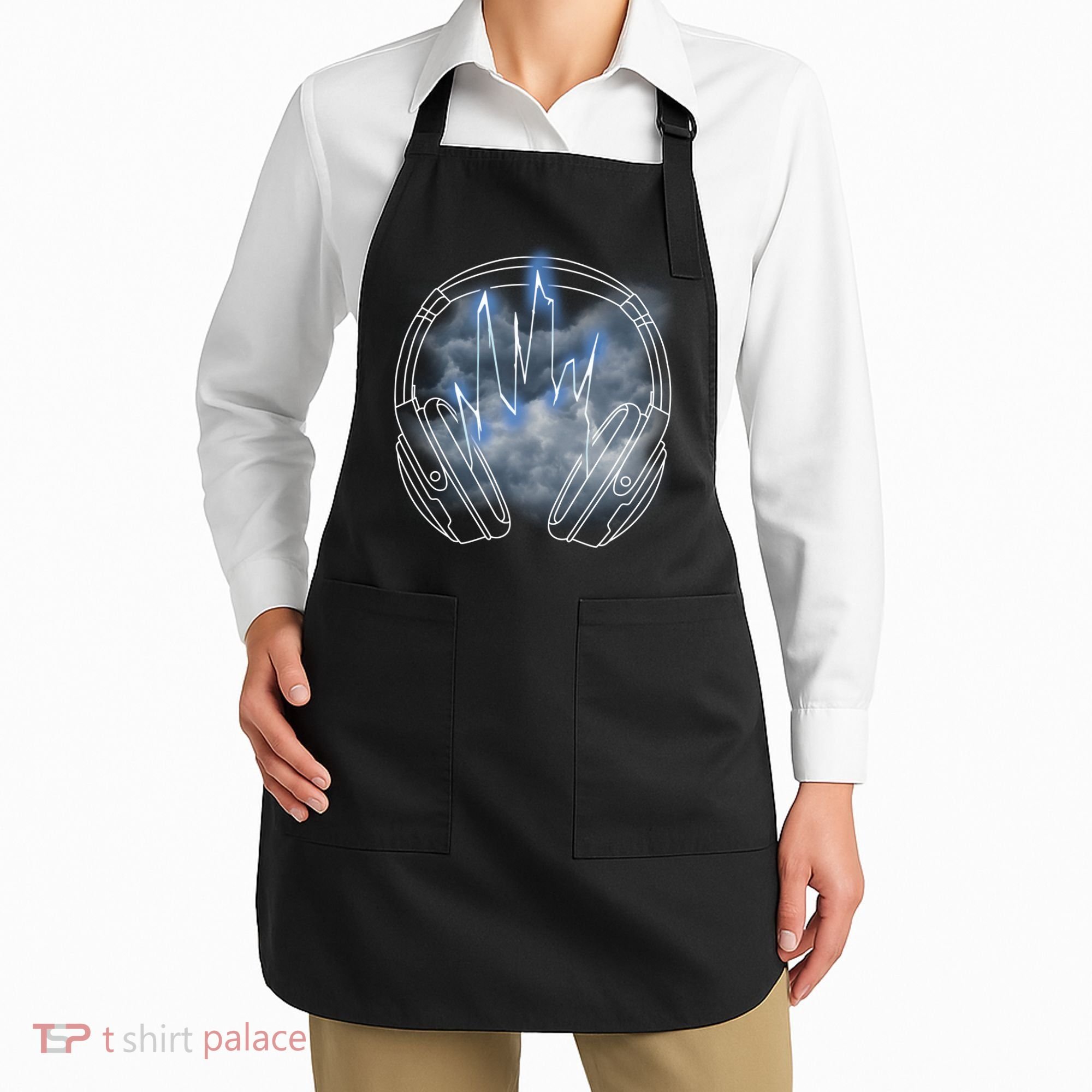 Electric Lighting Music Headphones Apron