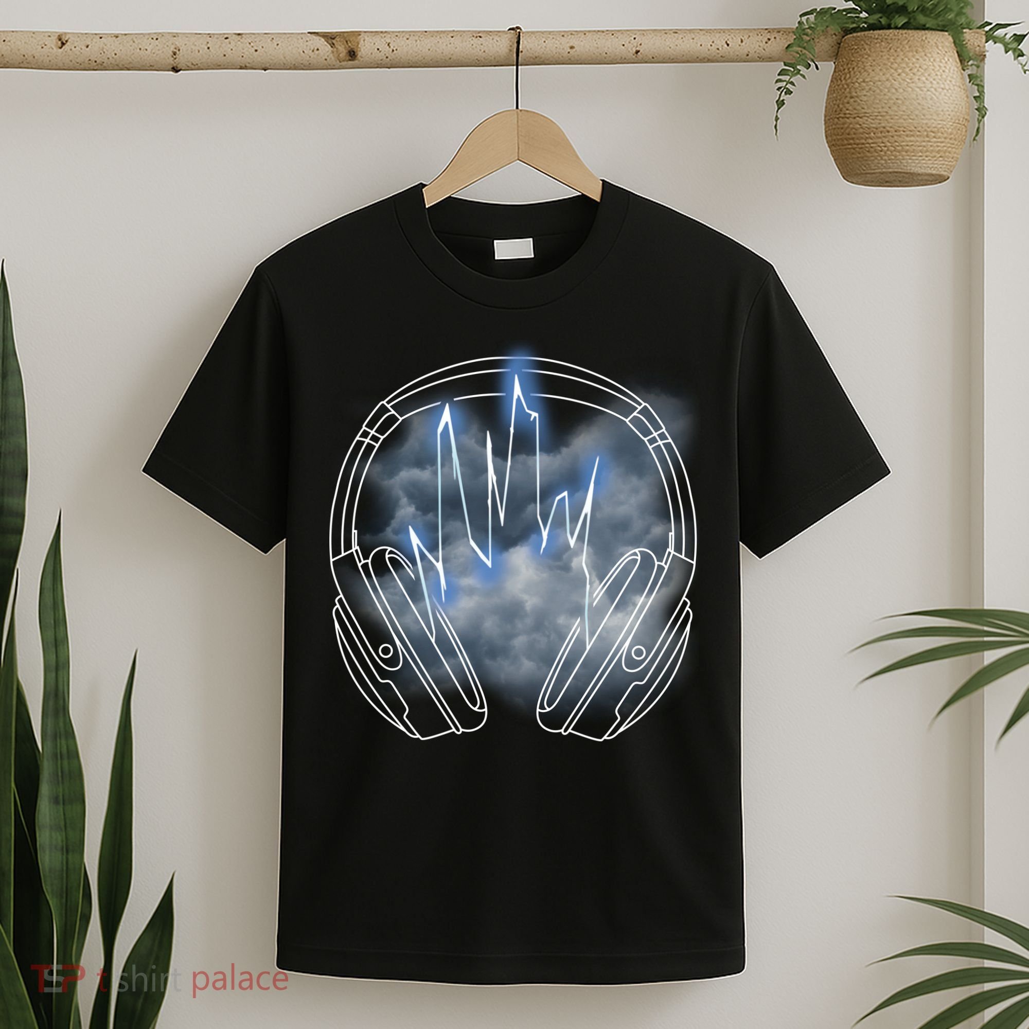 Electric Lighting Music Headphones T-Shirt