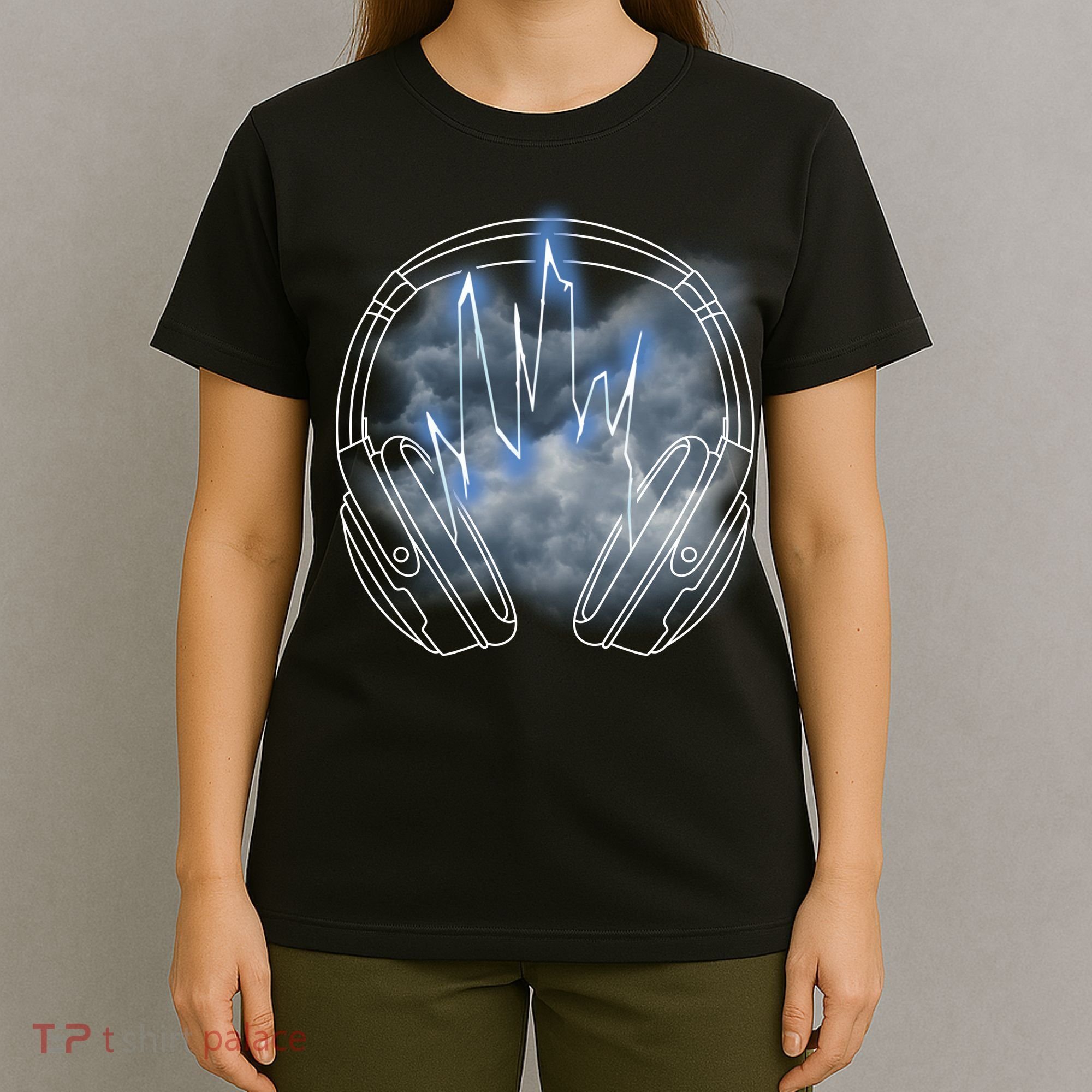 Electric Lighting Music Headphones T-Shirt
