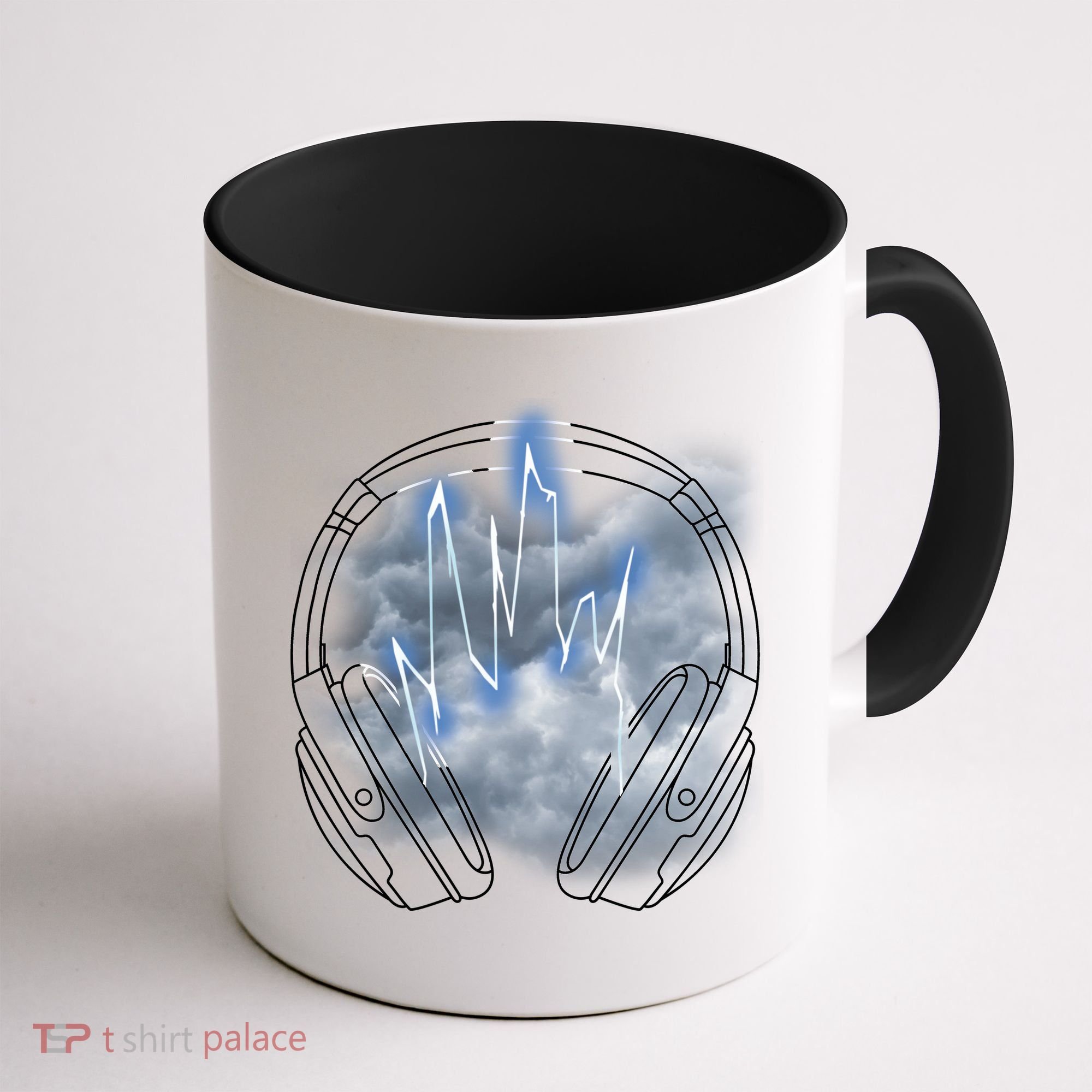 Electric Lighting Music Headphones Coffee Mug
