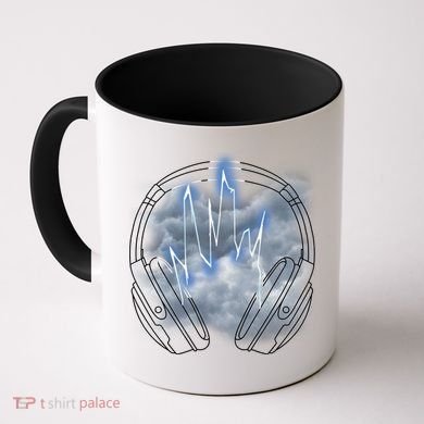Electric Lighting Music Headphones Coffee Mug