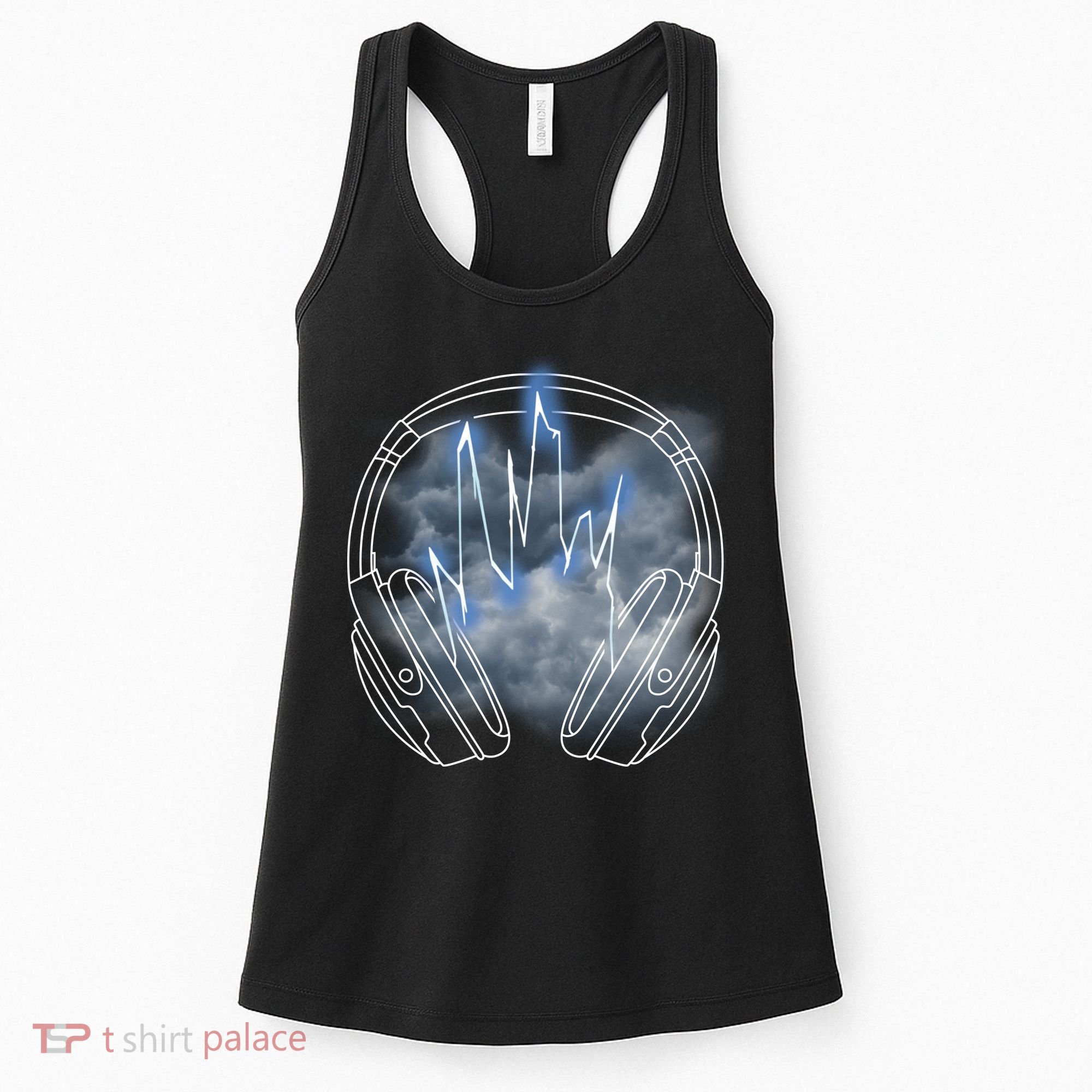 Electric Lighting Music Headphones Women's Tank Top