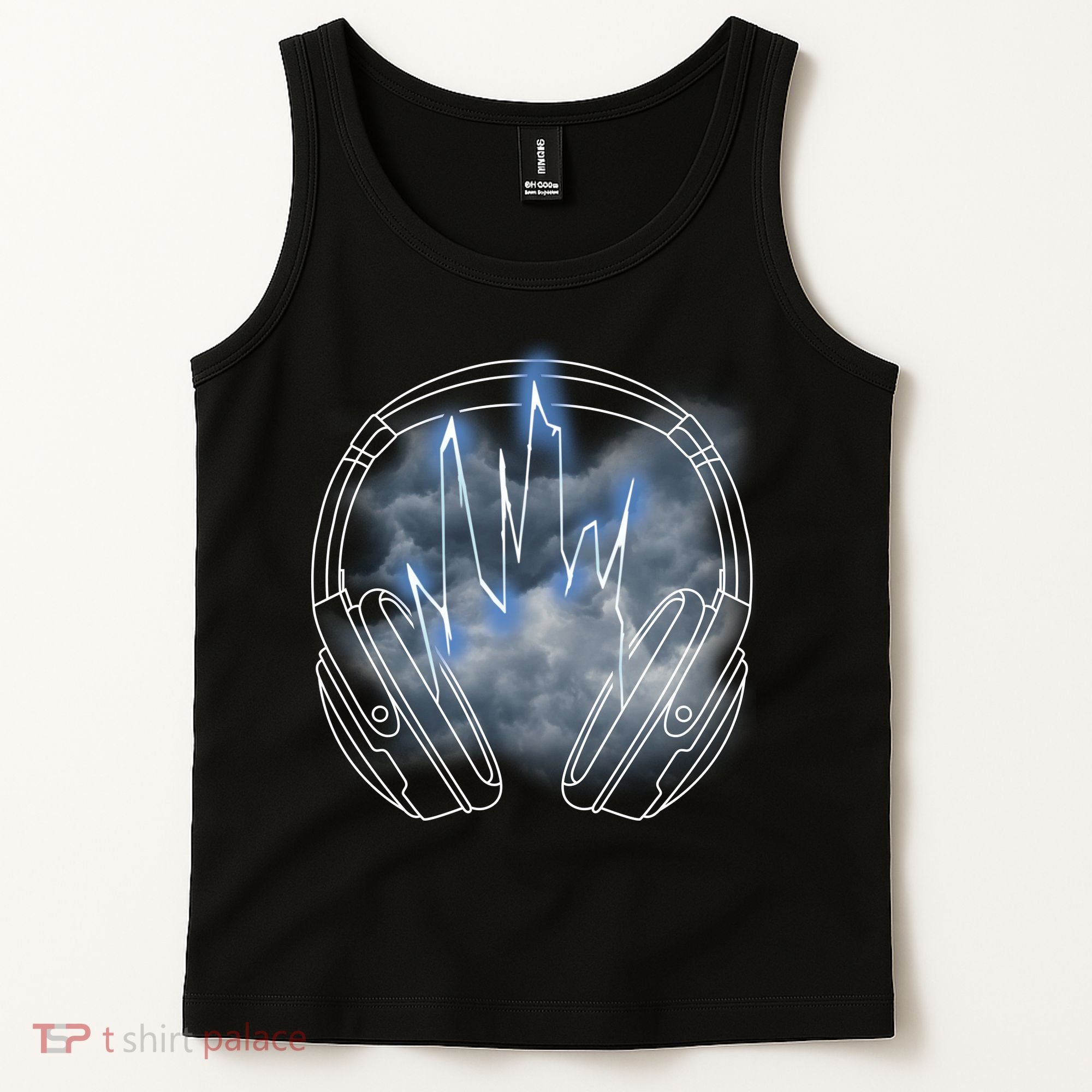 Electric Lighting Music Headphones Tank Top