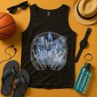 Electric Lighting Music Headphones Tank Top thumb 4