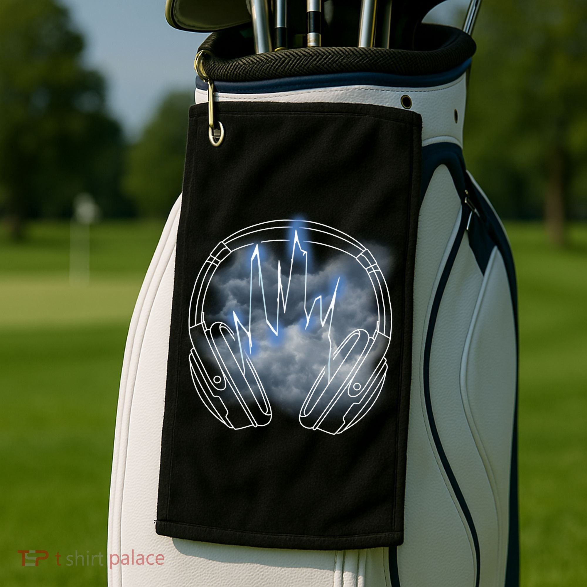 Electric Lighting Music Headphones Golf Towel