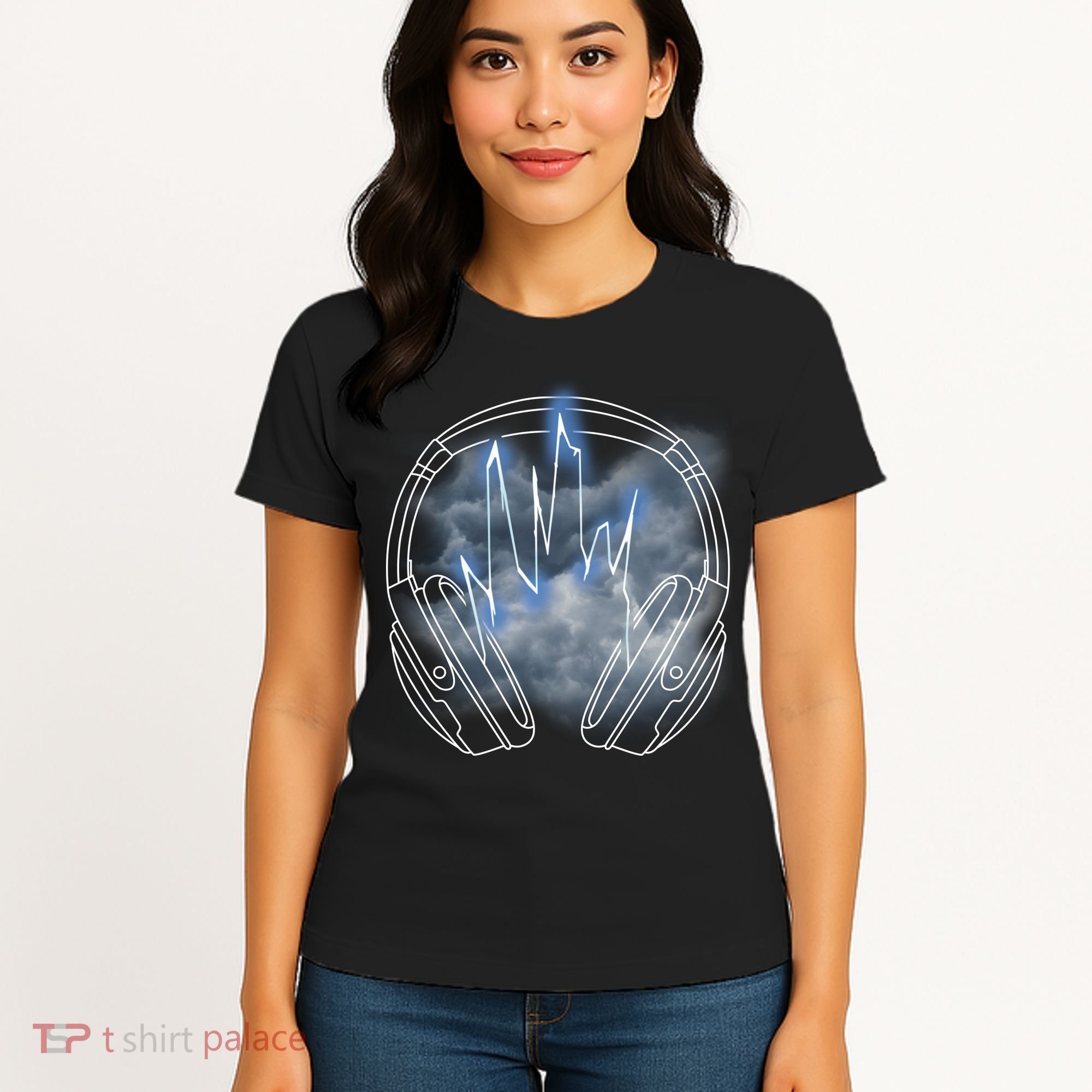 Electric Lighting Music Headphones Women's T-Shirt