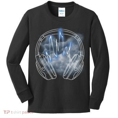 Electric Lighting Music Headphones Kids Long Sleeve Shirt