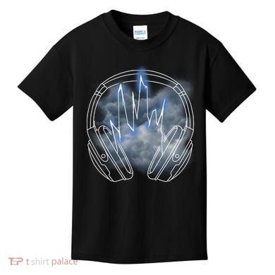 Electric Lighting Music Headphones Kids T-Shirt