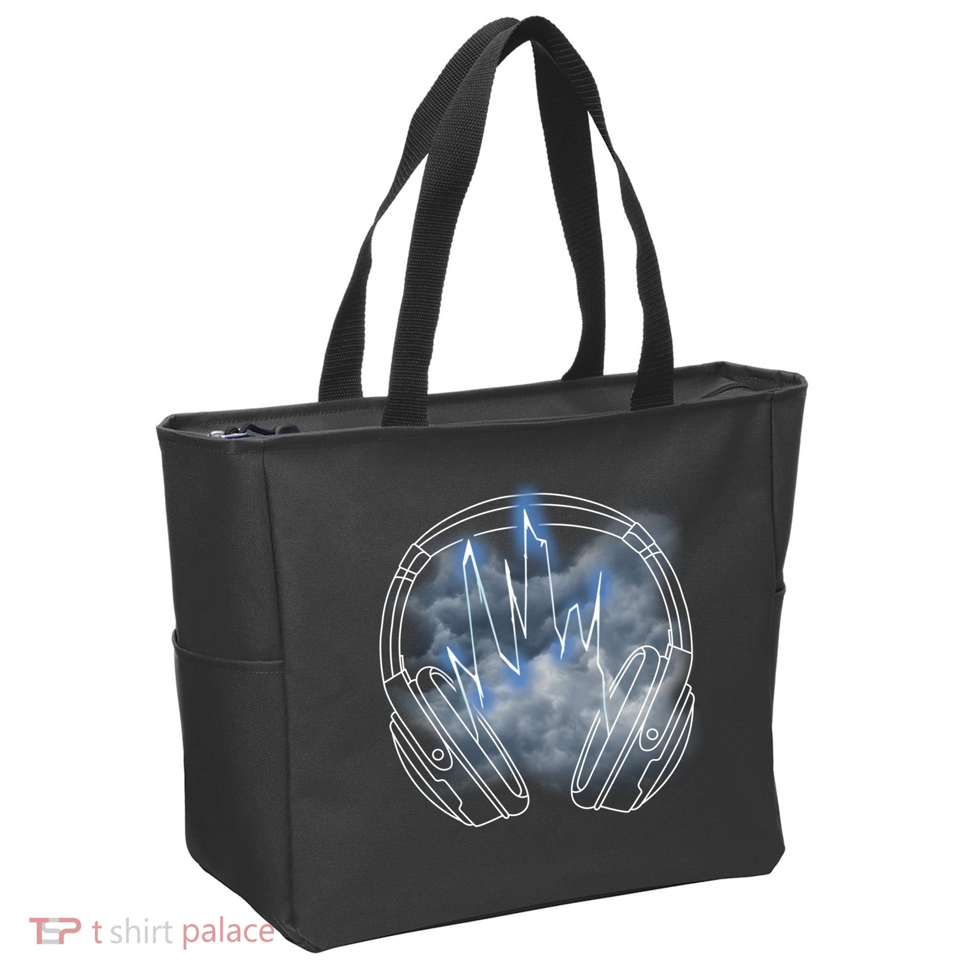 Electric Lighting Music Headphones Tote Bag