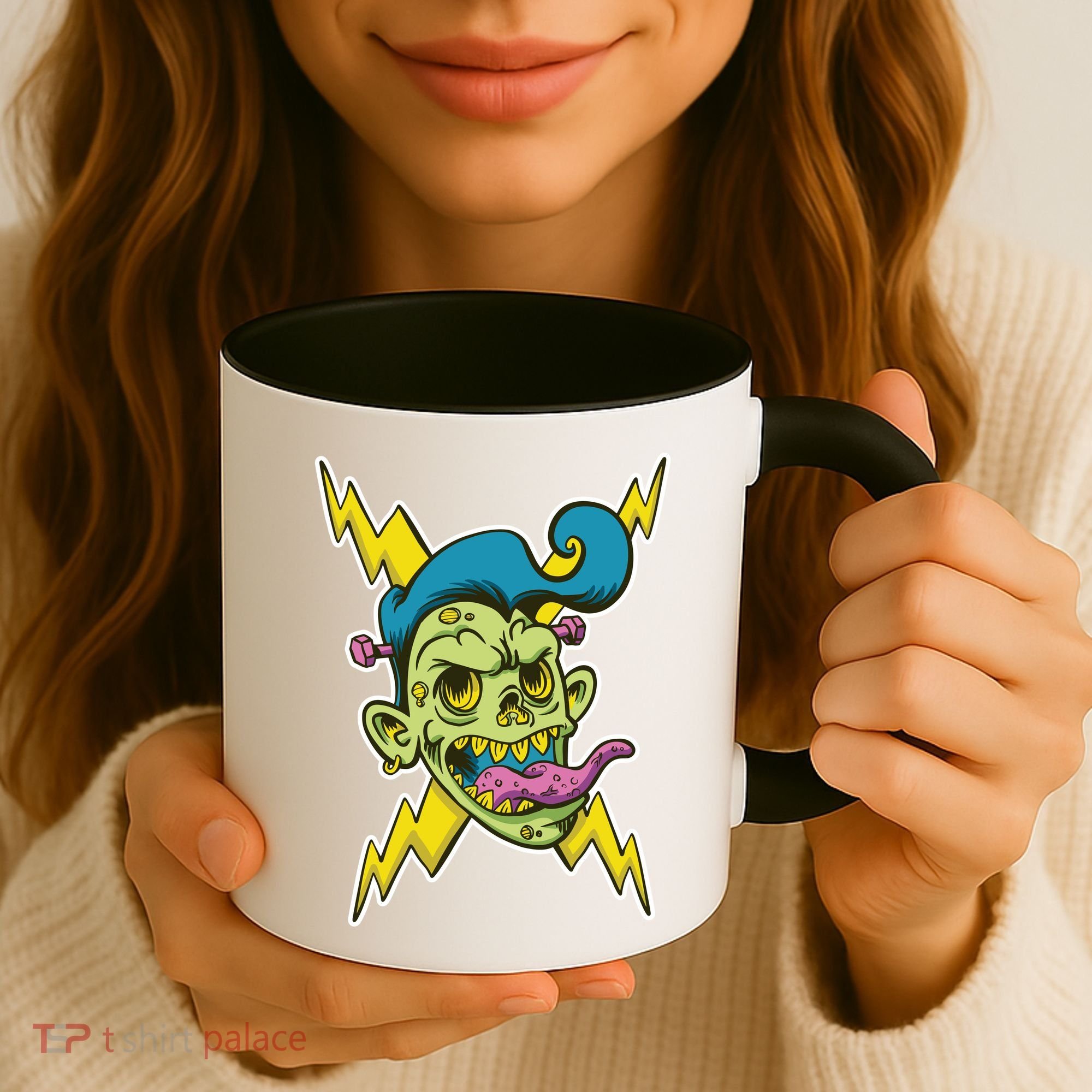 Electric Zombie Head Coffee Mug