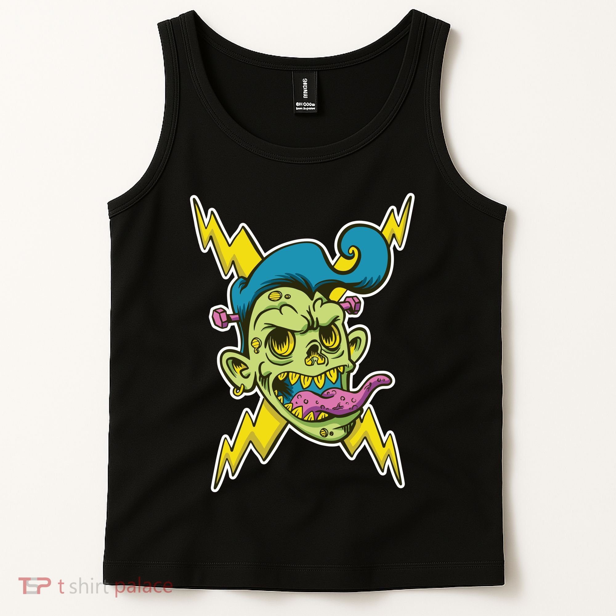 Electric Zombie Head Tank Top