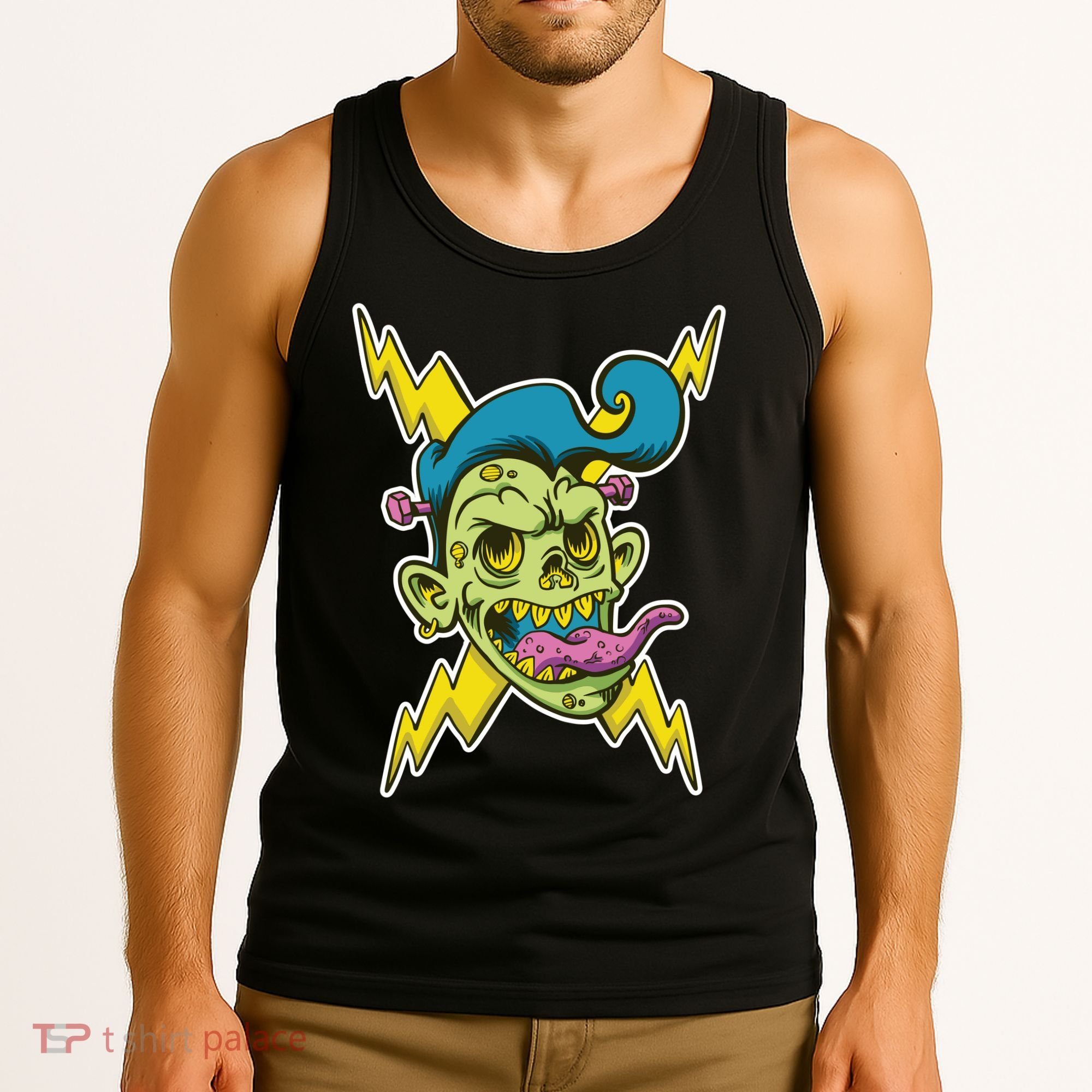 Electric Zombie Head Tank Top