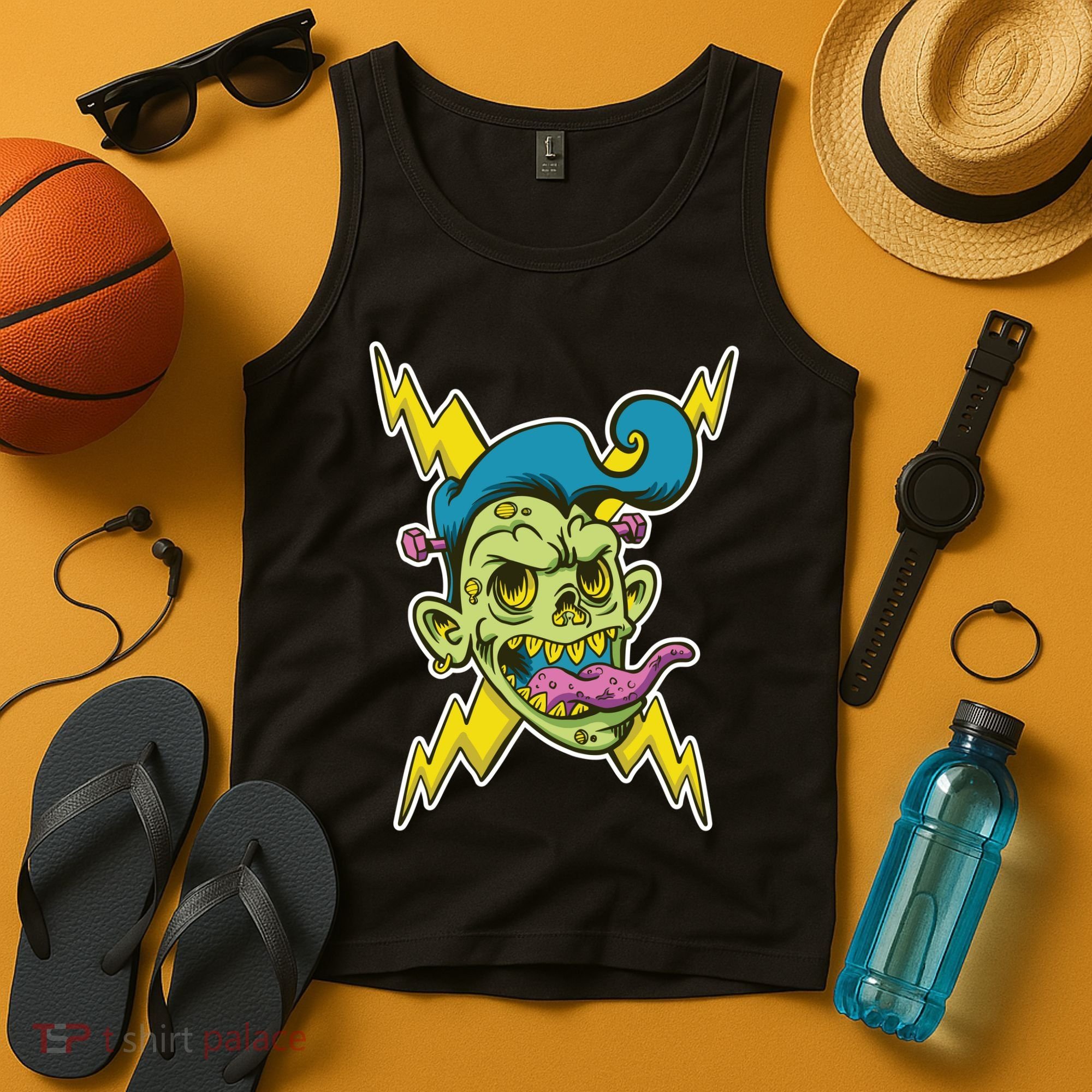 Electric Zombie Head Tank Top