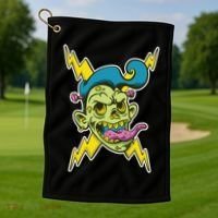 Electric Zombie Head Golf Towel thumb 1