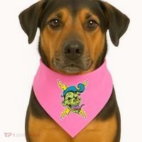 Electric Zombie Head USA-Made Doggie Bandana thumb 1