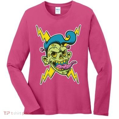 Electric Zombie Head Women's Long Sleeve Shirt
