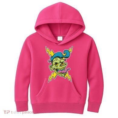 Electric Zombie Head Kids Hoodie