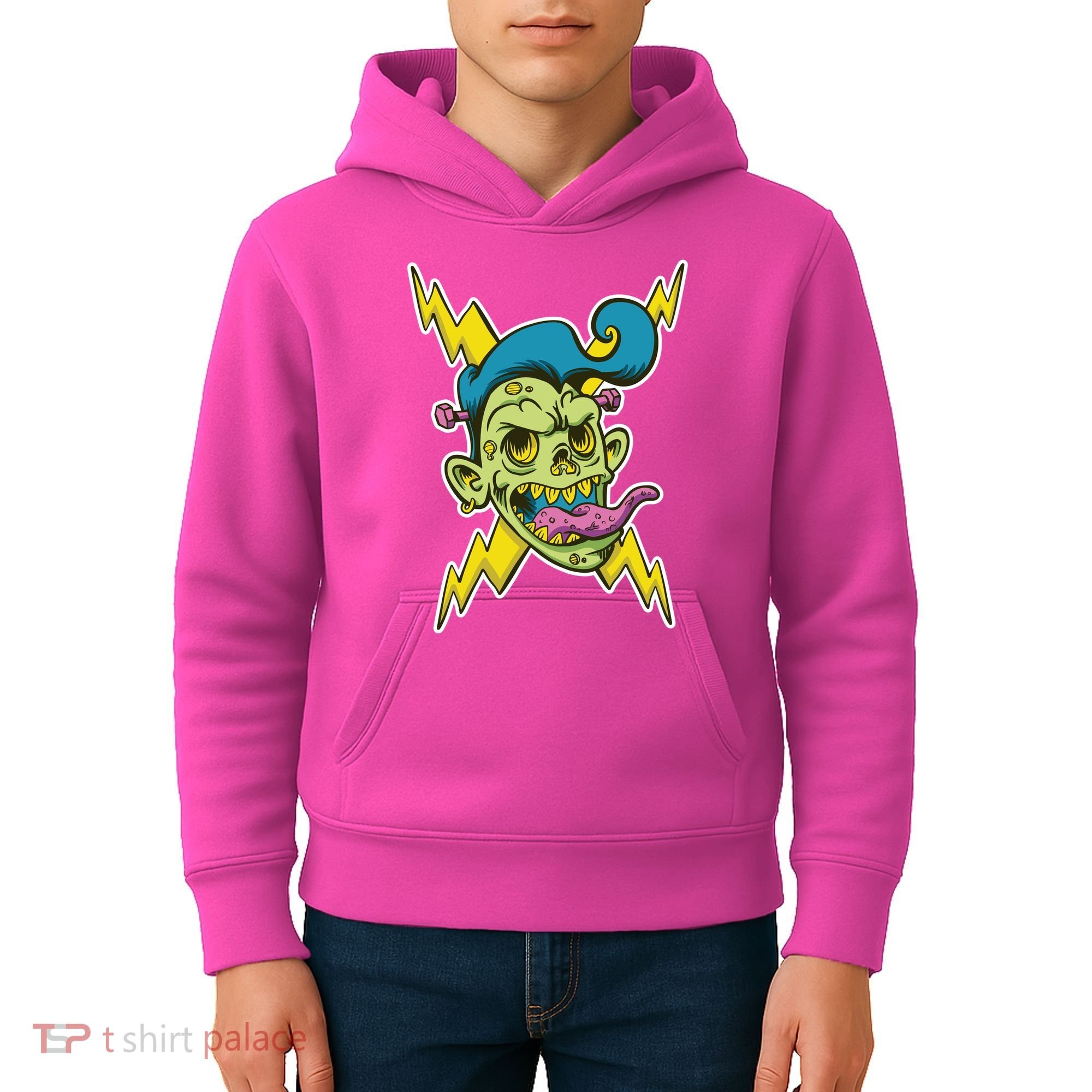 Electric Zombie Head Kids Hoodie