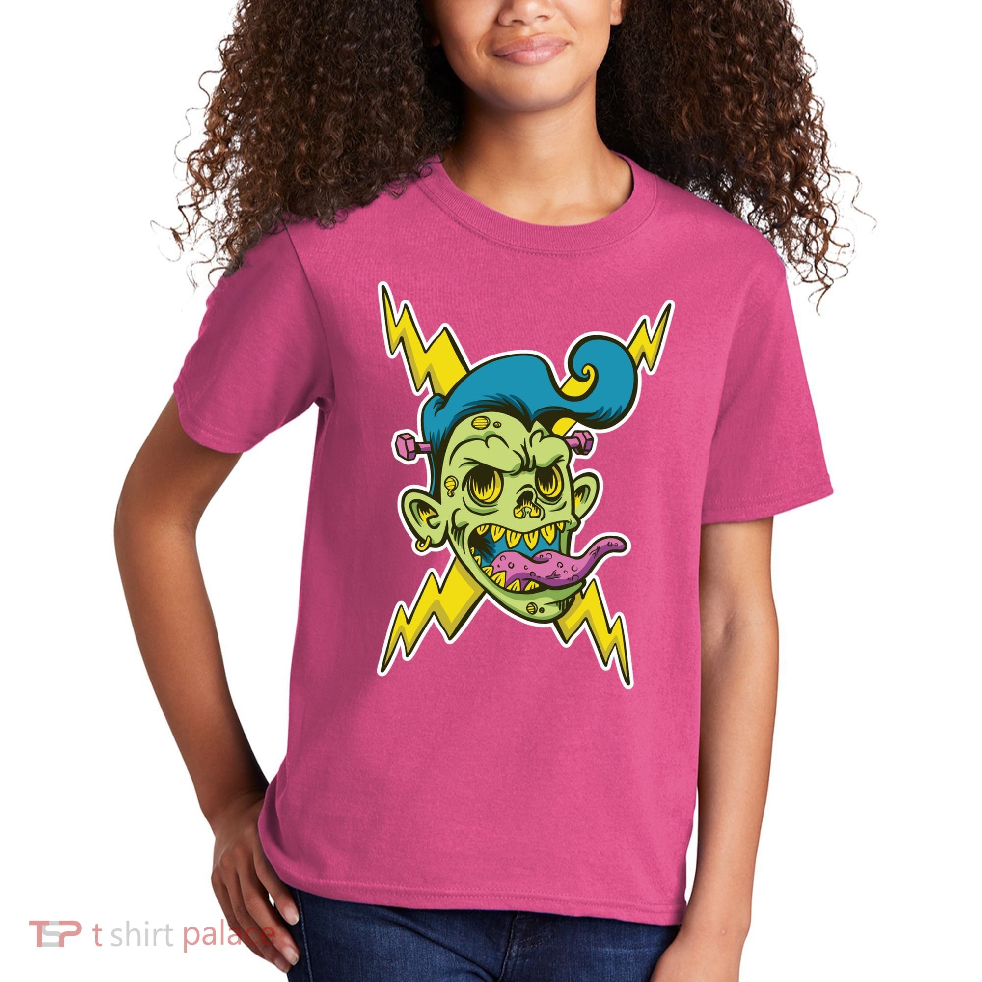 Electric Zombie Head Kids T-Shirt