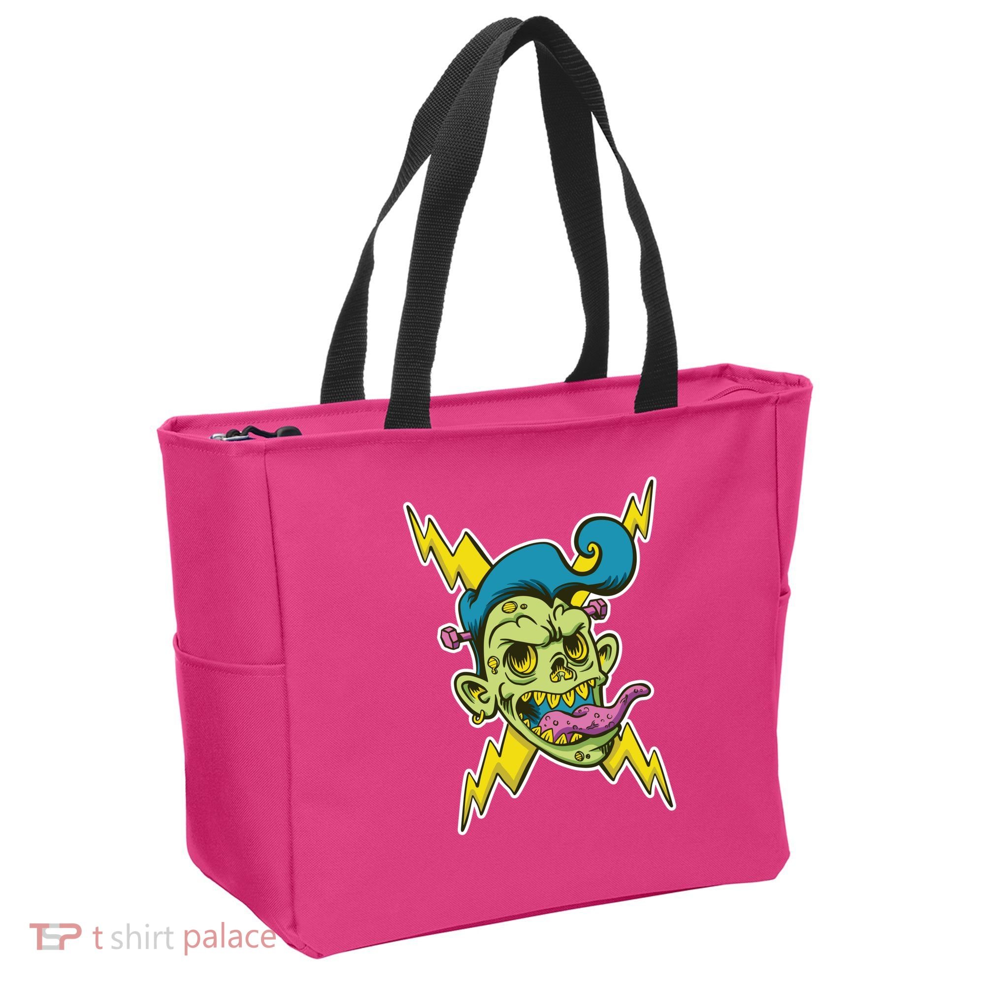 Electric Zombie Head Tote Bag