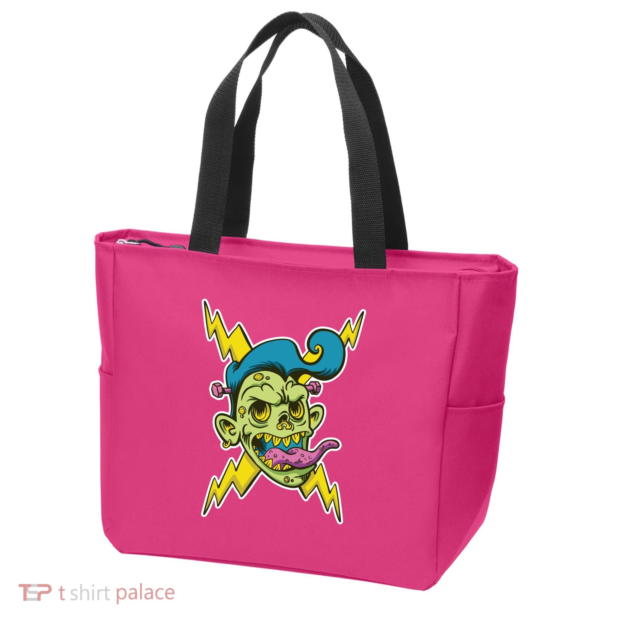 Electric Zombie Head Tote Bag
