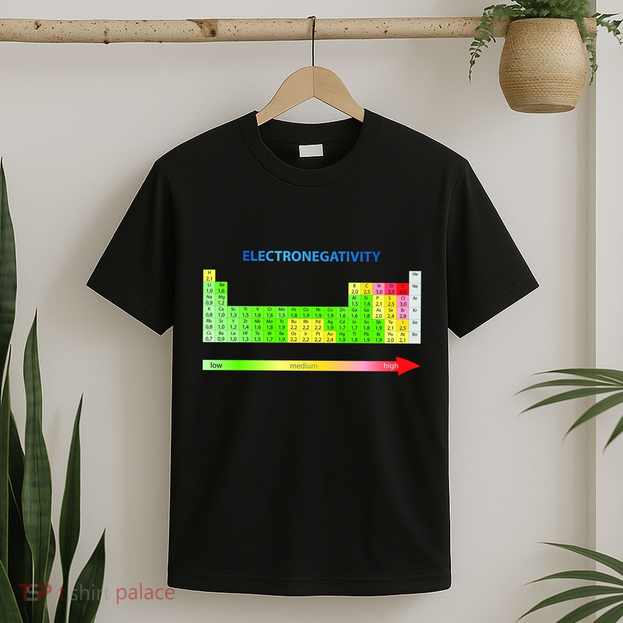 Electronegativity Values Periodic Table of Elements T-Shirt
