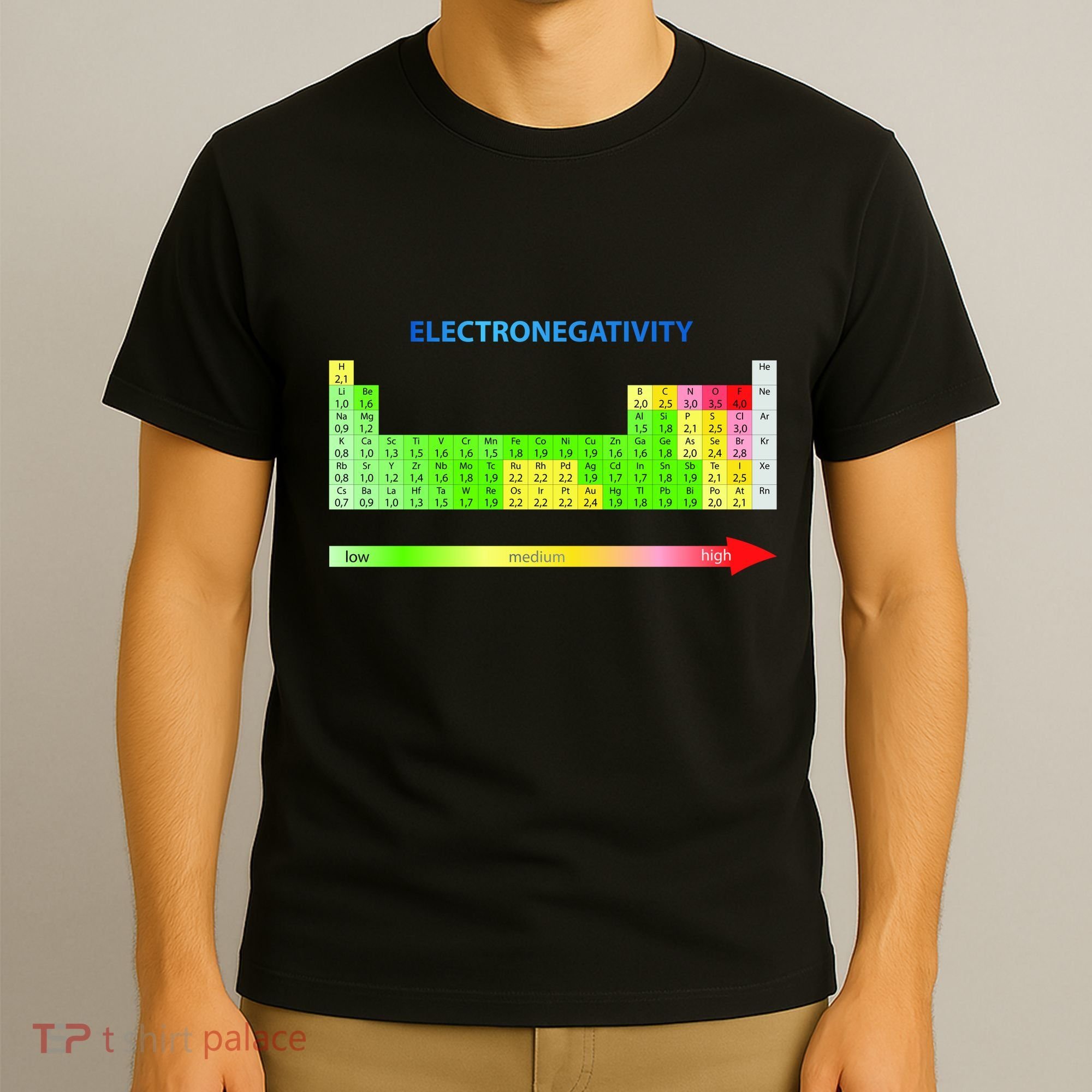 Electronegativity Values Periodic Table of Elements T-Shirt