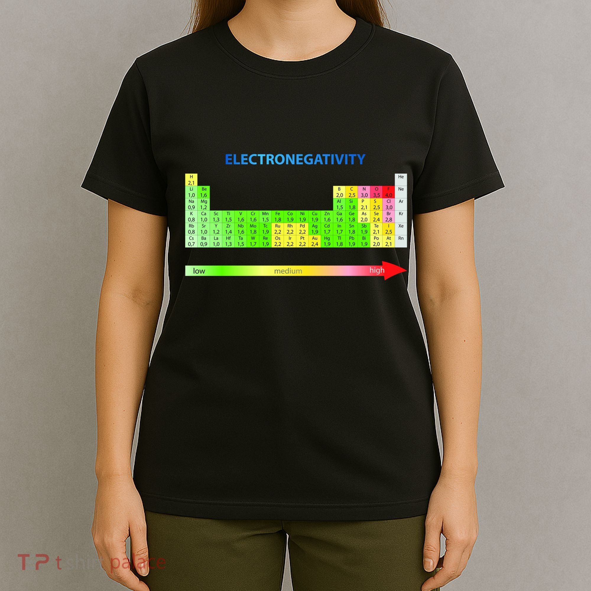 Electronegativity Values Periodic Table of Elements T-Shirt
