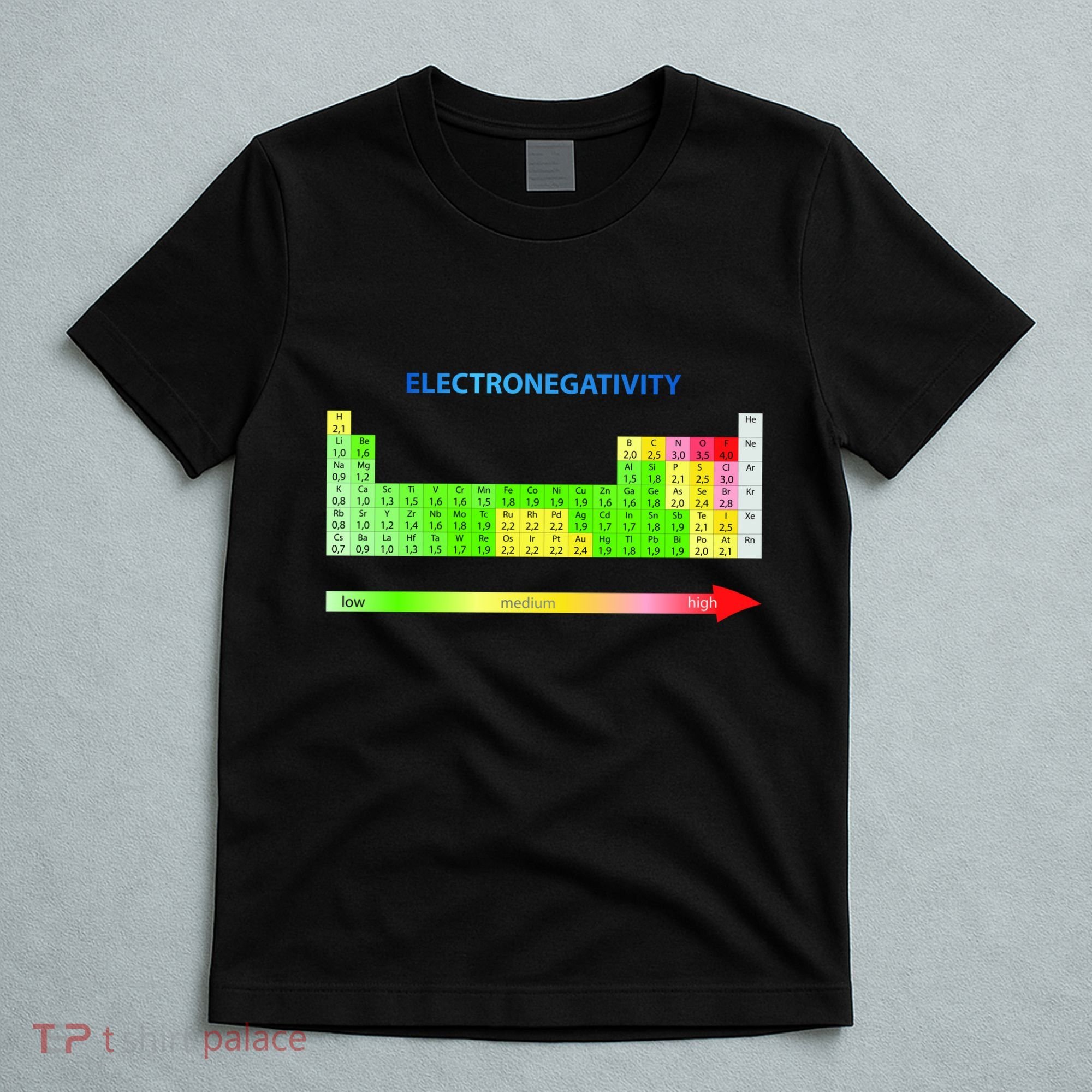 Electronegativity Values Periodic Table of Elements T-Shirt