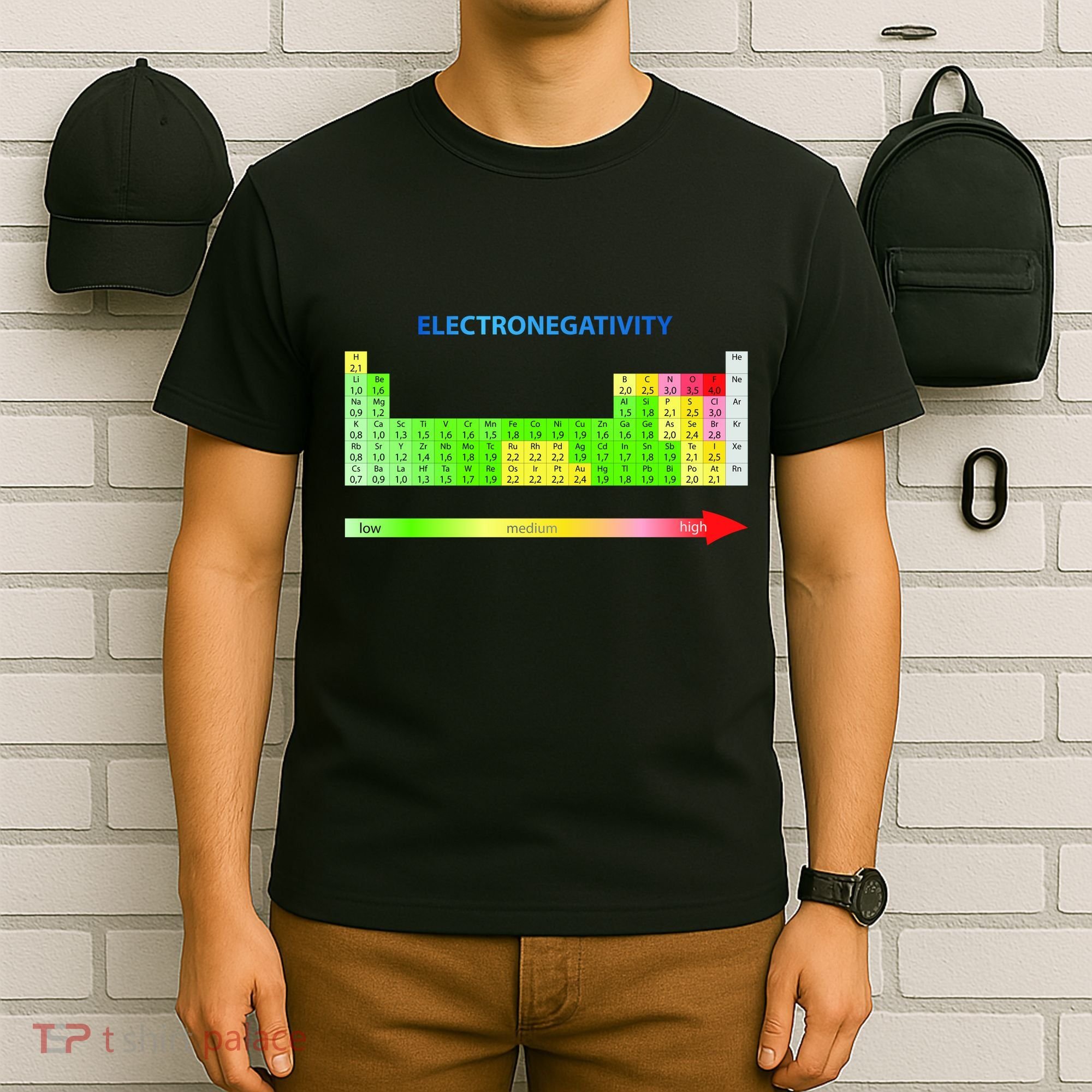 Electronegativity Values Periodic Table of Elements T-Shirt