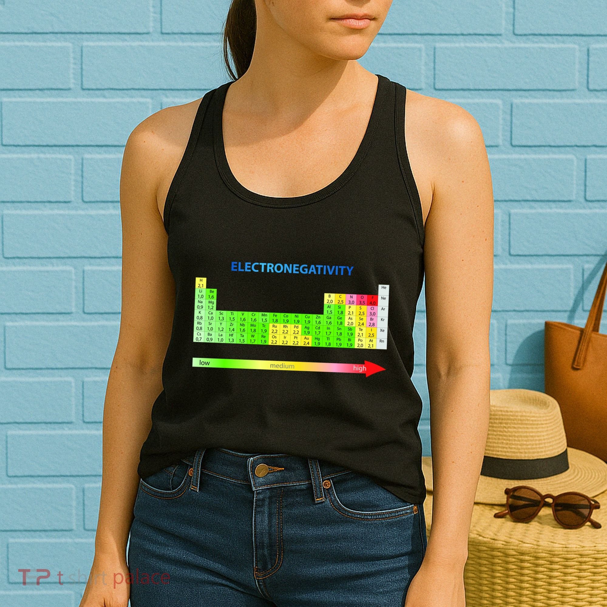 Electronegativity Values Periodic Table of Elements Women's Tank Top