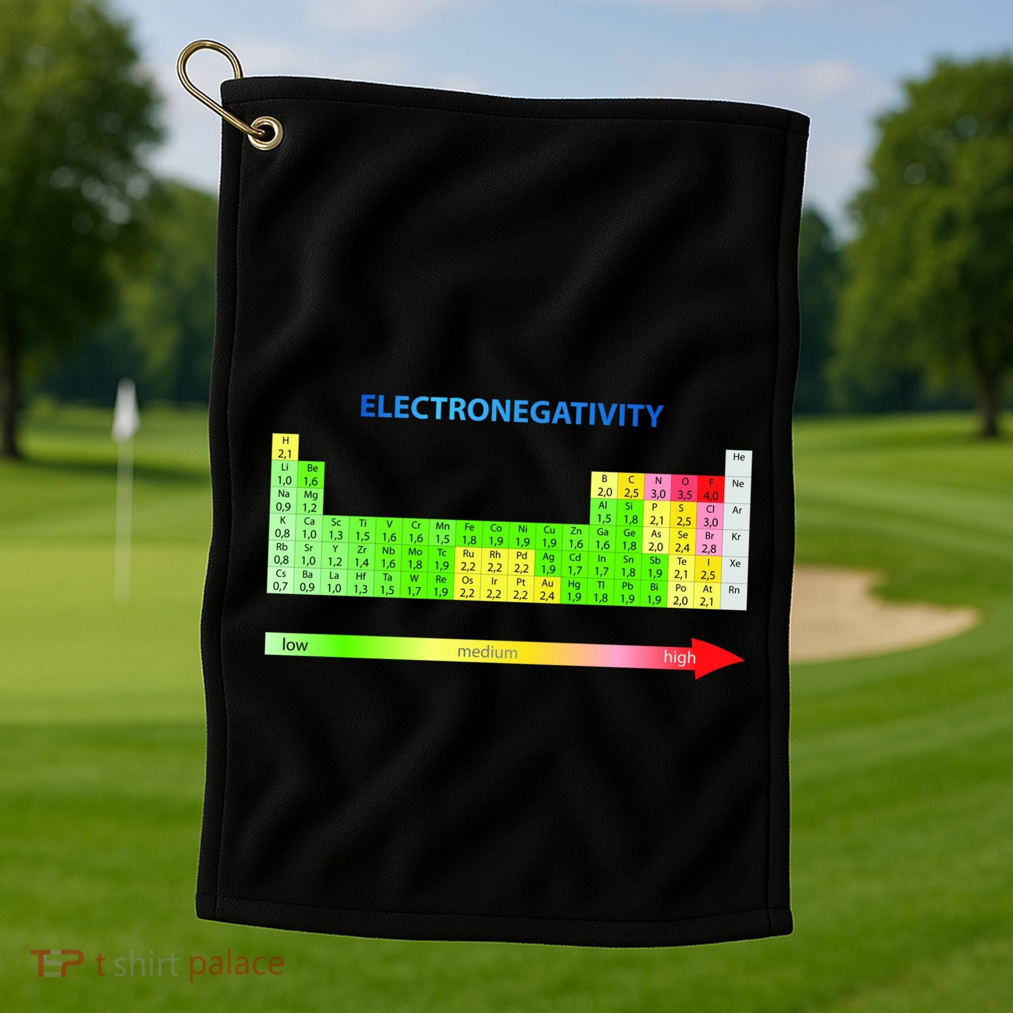 Electronegativity Values Periodic Table of Elements Golf Towel