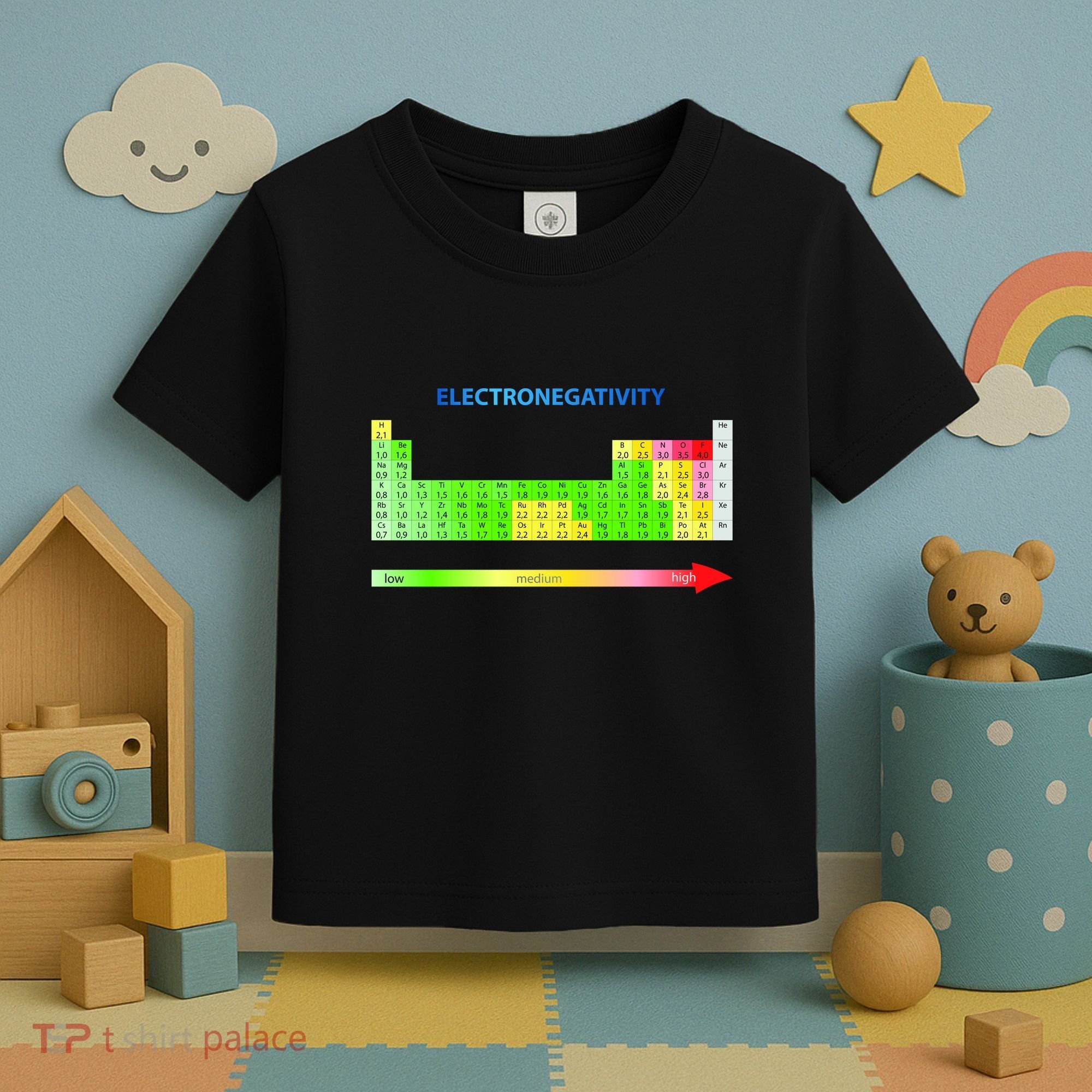 Electronegativity Values Periodic Table of Elements Toddler T-Shirt