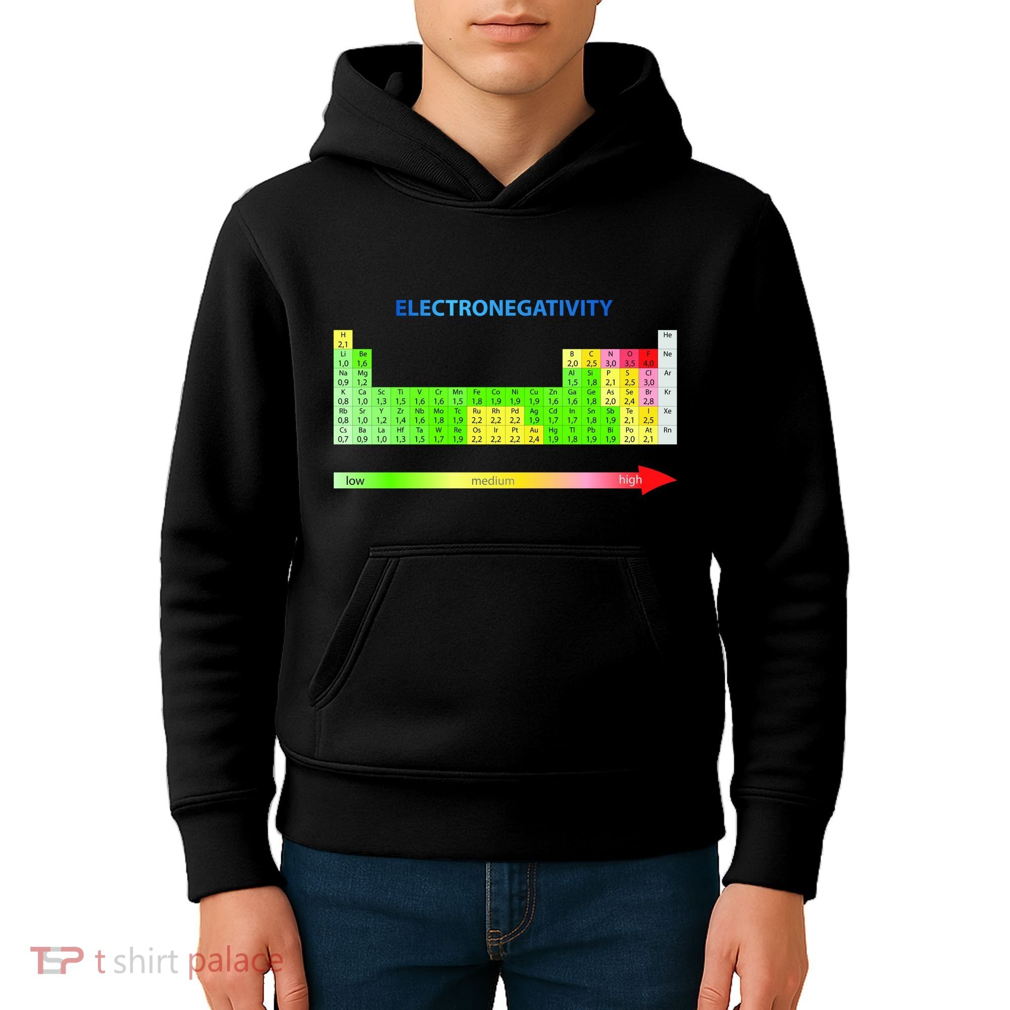 Electronegativity Values Periodic Table of Elements Kids Hoodie
