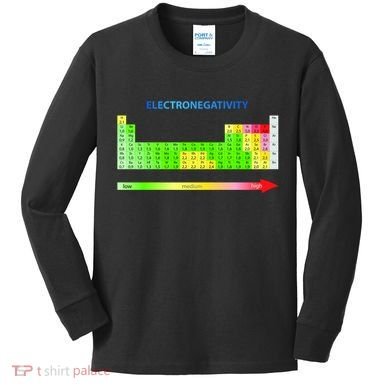 Electronegativity Values Periodic Table of Elements Kids Long Sleeve Shirt