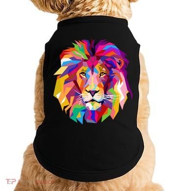Elegant Colorful Cool Lion Head Doggie Tank