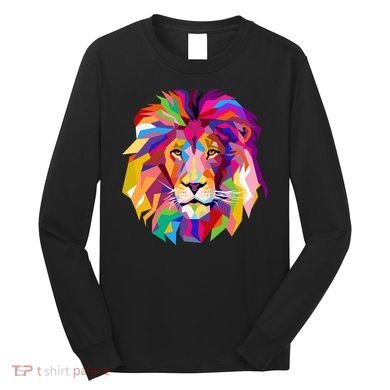 Elegant Colorful Cool Lion Head Long Sleeve Shirt