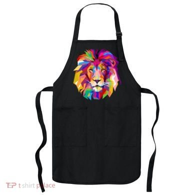Elegant Colorful Cool Lion Head Apron