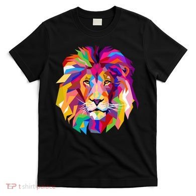 Elegant Colorful Cool Lion Head T-Shirt