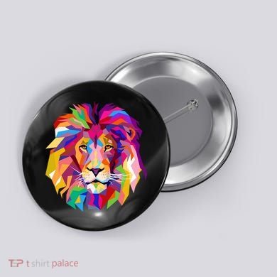 Elegant Colorful Cool Lion Head Button