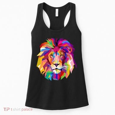 Elegant Colorful Cool Lion Head Women's Tank Top
