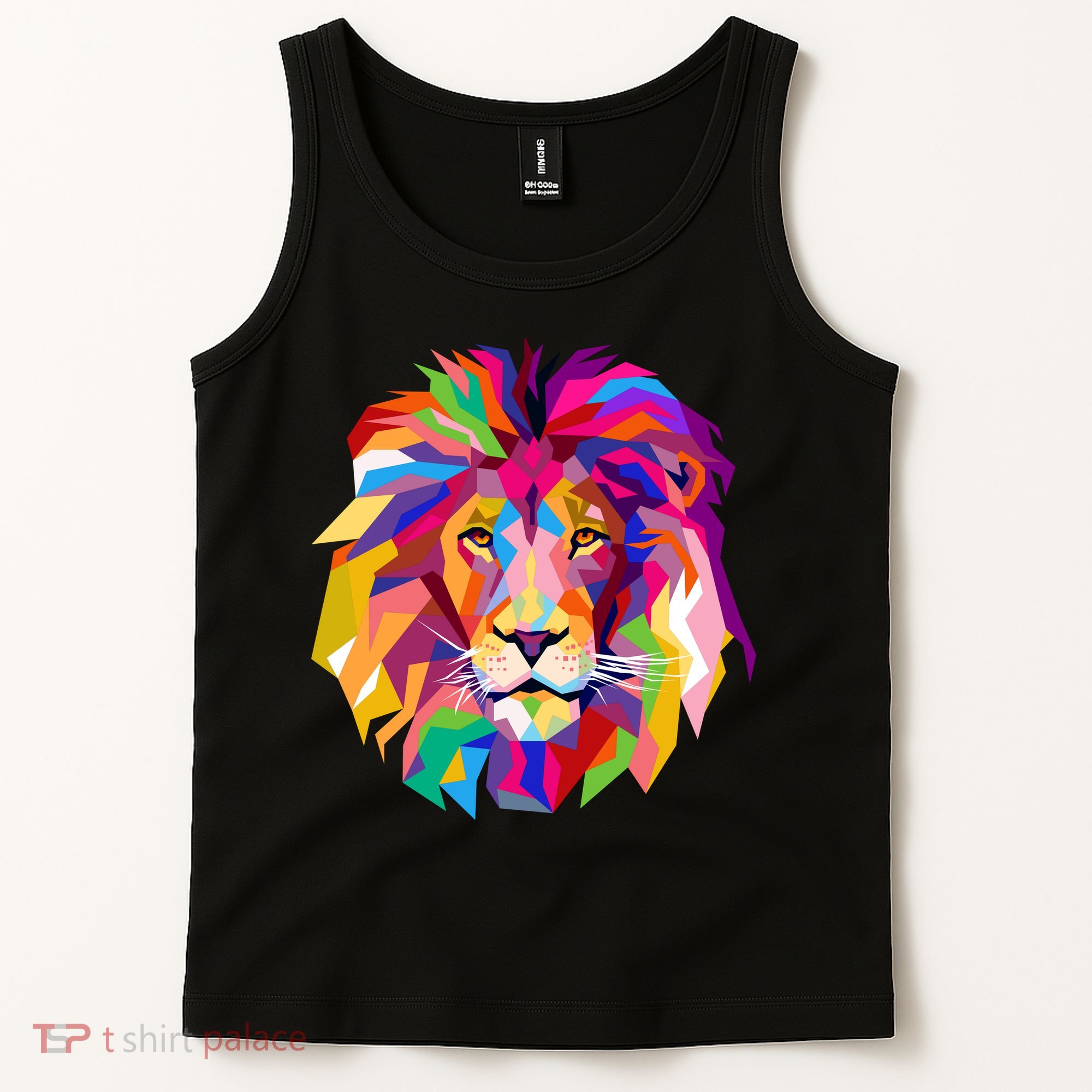 Elegant Colorful Cool Lion Head Tank Top